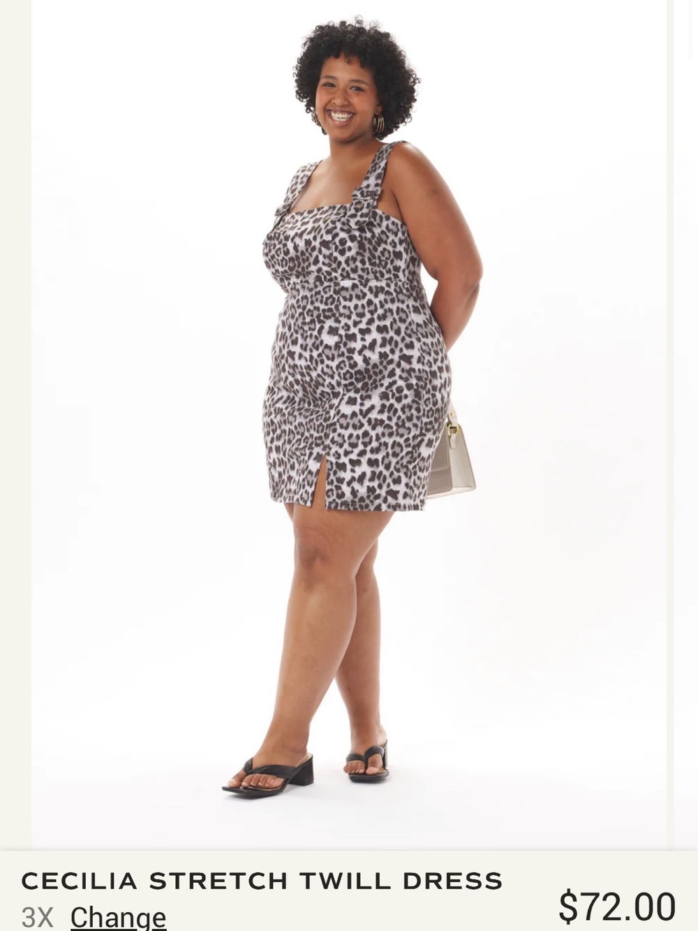 What lo wants - discontinued Cecilia Stretch Twill Mini Dress - Grey Leopard